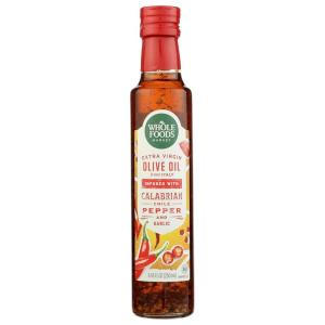 Whole Foods Market, Extra Virgin Olive Oil, Greek Infused with Lemon & Mediterranean Herbs, 8.45 Fl Oz(Calabrian Chile Pepper & Roasted Garlic Infused)