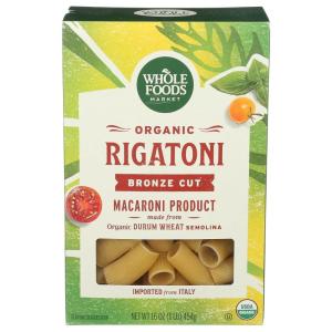 Whole Foods Market, Organic Rigatoni, 16 Ounce(16 Ounce (Pack of 1))