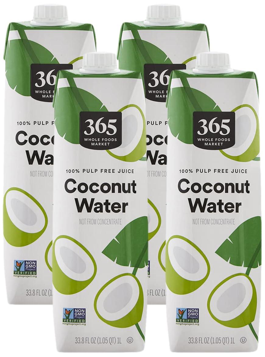 image:image365 by Whole Foods Market Organic Coconut Water 100 PulpFree Juice 169 Fl Oz per Carton Pack of 4Coconut Water