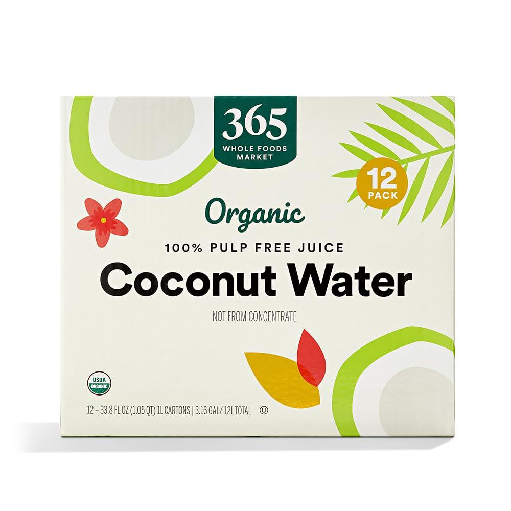 image:image365 by Whole Foods Market Organic Coconut Water 100 PulpFree Juice 169 Fl Oz per Carton Pack of 4Organic Coconut Water