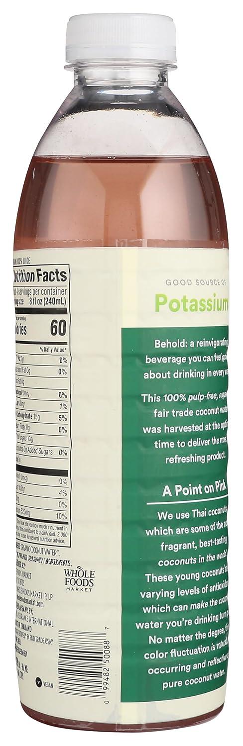 image:image365 by Whole Foods Market Organic Coconut Water 100 PulpFree Juice 169 Fl Oz per Carton Pack of 4Organic Coconut Water