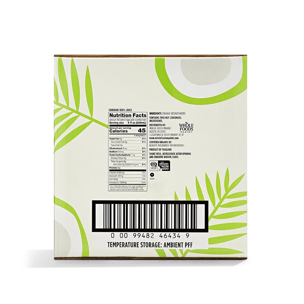image:image365 by Whole Foods Market Organic Coconut Water 100 PulpFree Juice 169 Fl Oz per Carton Pack of 4Organic Coconut Water