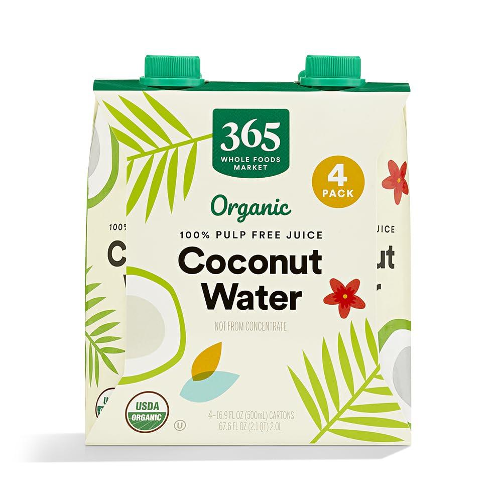 image:image365 by Whole Foods Market Organic Coconut Water 100 PulpFree Juice 169 Fl Oz per Carton Pack of 4Organic Coconut Water