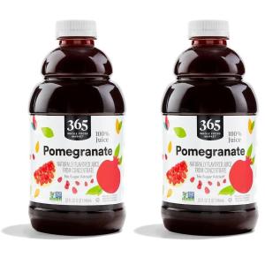 365 by Whole Foods Market, 100% Juice, Pomegranate, 32 fl oz(32 Fl Oz (Pack of 2))
