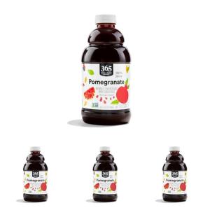 365 by Whole Foods Market, 100% Juice, Pomegranate, 32 fl oz(32 Fl Oz (Pack of 4))