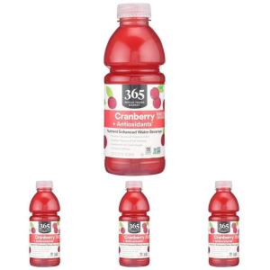 365 by Whole Foods Market, Nutrient Enhanced Water, Cranberry + Antioxidants, 20 Fl Oz(20 Fl Oz (Pack of 4))