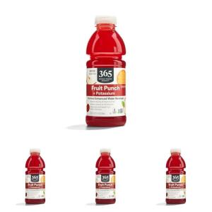 365 by Whole Foods Market, Nutrient Enhanced Water, Fruit Punch with Potassium, 20 Fl Oz(20 Fl Oz (Pack of 4))