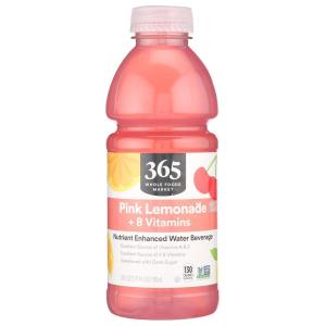 365 by Whole Foods Market, Nutrient Enhanced Water, Pink Lemonade + B Vitamins, 20 Fl Oz(20 Fl Oz (Pack of 1))