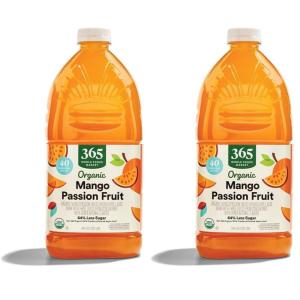 365 by Whole Foods Market, Organic Mango Passionfruit Juice, Reduced Sugar, 64 Fl Oz(64 Fl Oz (Pack of 2))