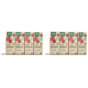 365 by Whole Foods Market, Organic Reduced Sugar Watermelon Strawberry Juice Box, 8 Pack, 6.75 Fl Oz(6.75 Fl Oz (Pack of 16))
