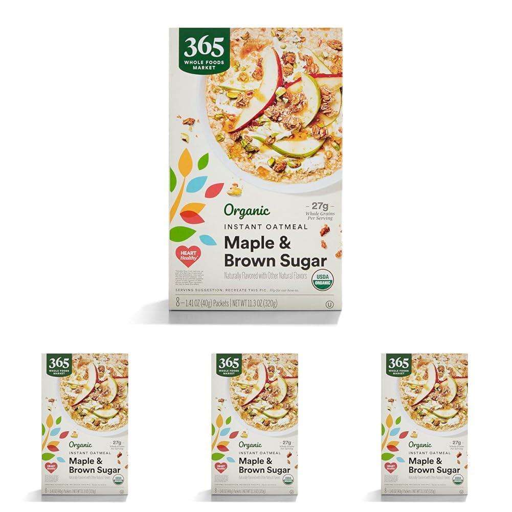image:image365 By Whole Foods Market Organic Maple amp Brown Sugar Instant Oatmeal Packets 141 Ounce Pack Of 8Maple Brown Sugar