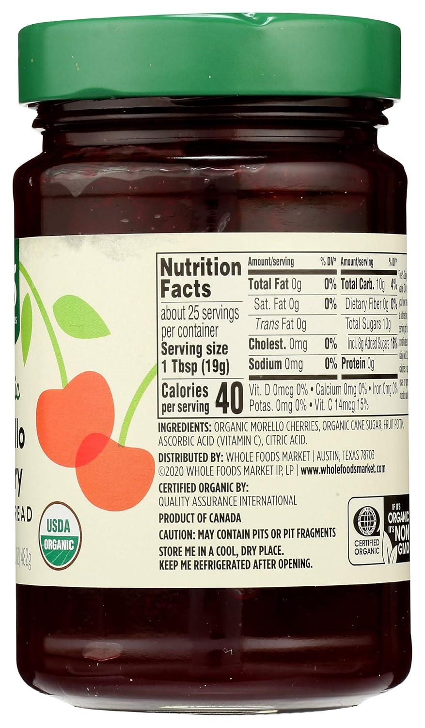 image:image365 by Whole Foods Market Organic Cherry Fruit Spread 17 Ounce106 Pound Pack of 2