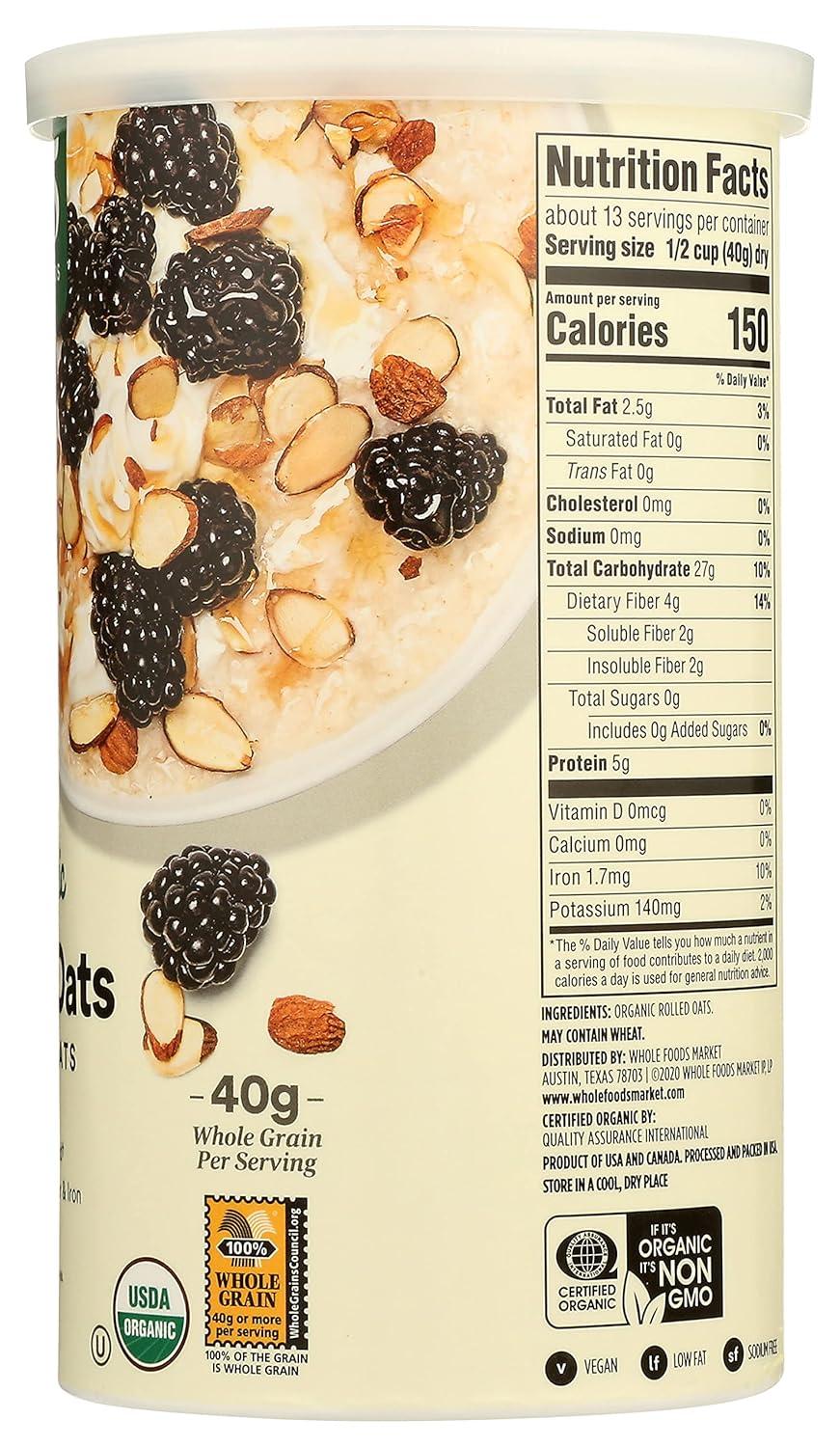 image:image365 by Whole Foods Market Organic Quick Oats 42 OunceRolled