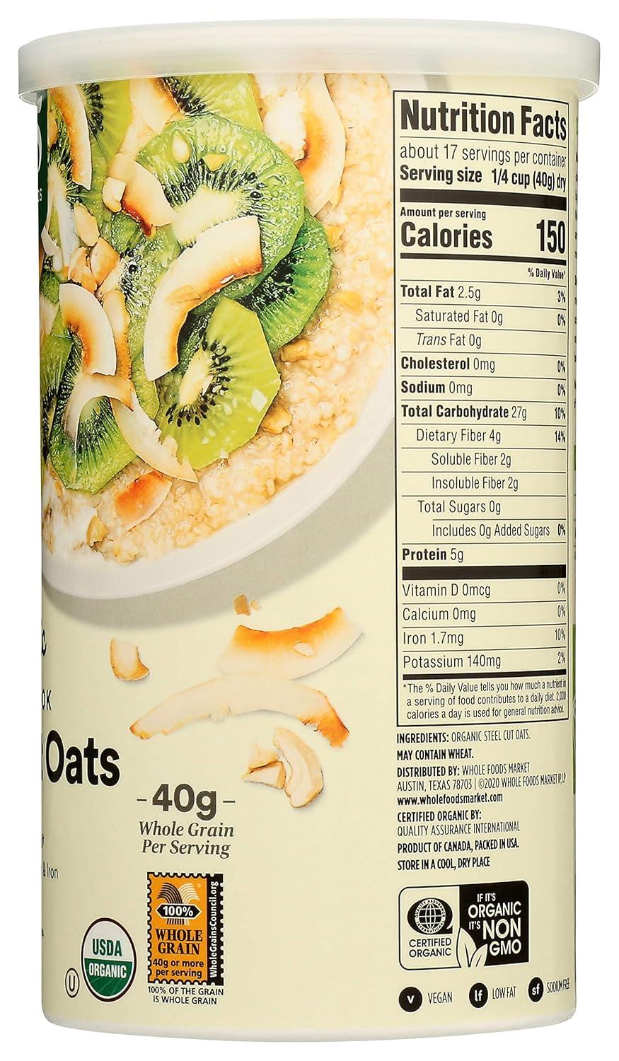 image:image365 by Whole Foods Market Organic Quick Oats 42 OunceSteelCut