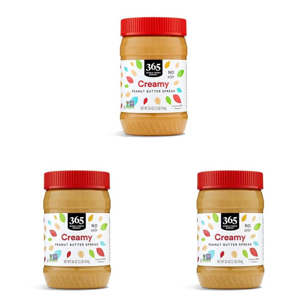 image:image365 by Whole Foods Market Creamy Peanut Butter Spread No Stir 16 Ounce16 Ounce Pack of 3