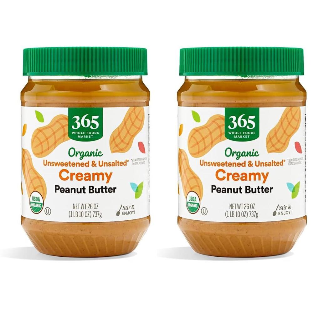 image:image365 by Whole Foods Market Organic Creamy Peanut Butter Unsweetened amp Unsalted Stir and Enjoy 26 Ounce26 Ounce Pack of 2