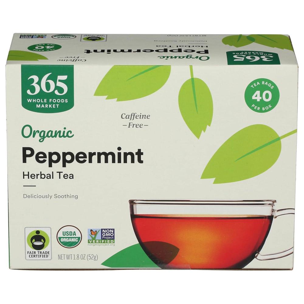 image:image365 by Whole Foods Market Organic Decaffeinated Green Tea with Lemon Myrtle 40 Tea Bags 21 Ounce pack of 12Peppermint
