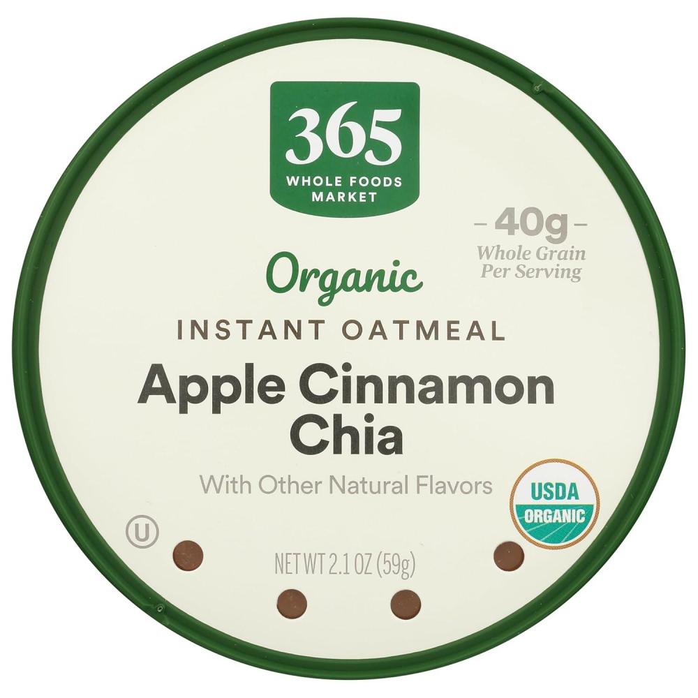 image:image365 by Whole Foods Market Organic Instant Oatmeal Apple Cinnamon Chia 21 Ounce21 Ounce Pack of 1