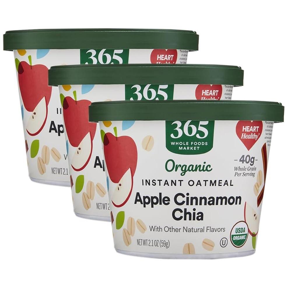 image:image365 by Whole Foods Market Organic Instant Oatmeal Apple Cinnamon Chia 21 Ounce21 Ounce Pack of 3