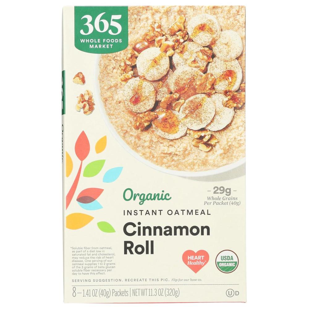 image:image365 by Whole Foods Market Organic Instant Oatmeal Cinnamon Roll Flavor 113 Ounce