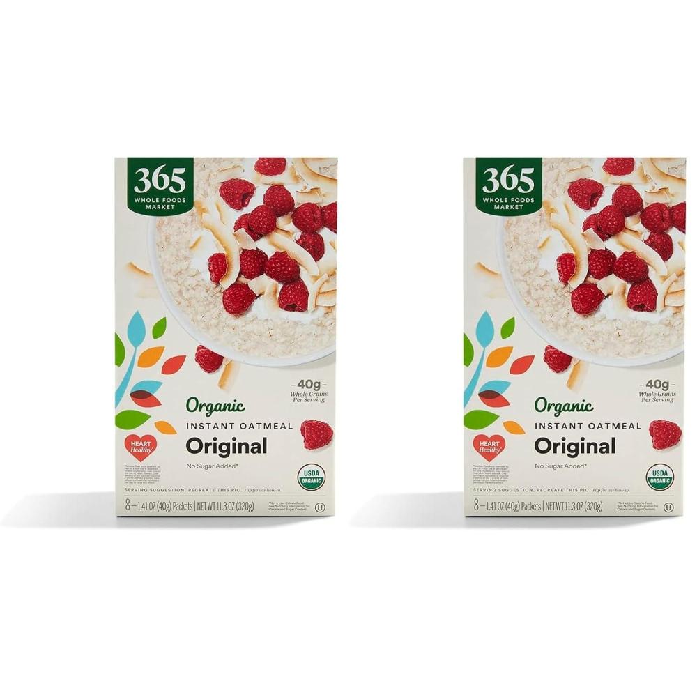 image:image365 by Whole Foods Market Organic Instant Oatmeal Original 8 Pack 113 Ounce141 Ounce Pack of 16