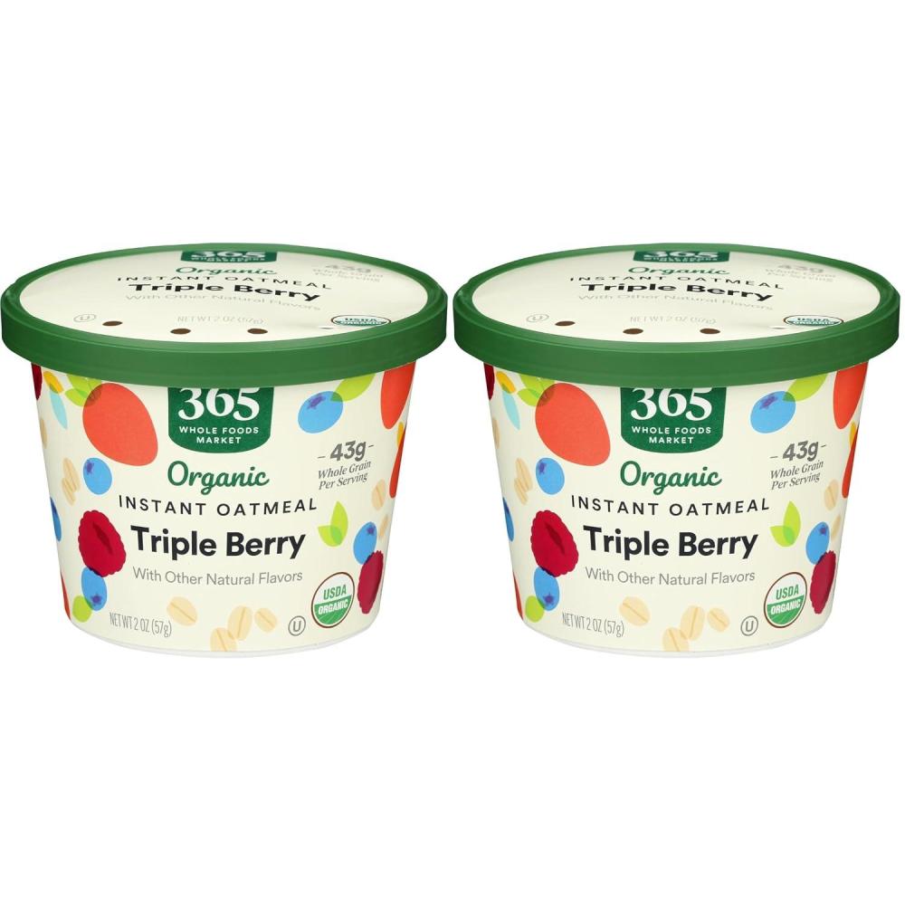 image:image365 by Whole Foods Market Organic Triple Berry Instant Oatmeal Single Serve 2 Ounce2 Ounce Pack of 2