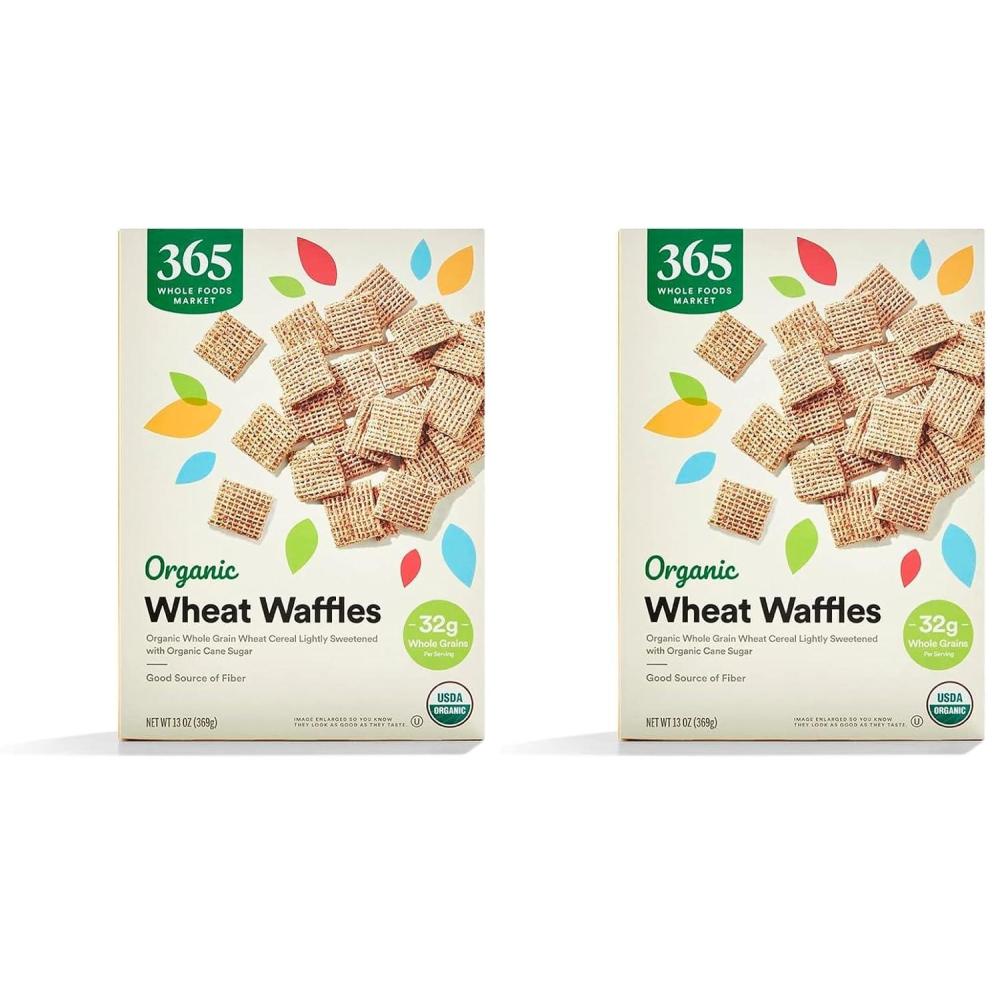 image:image365 by Whole Foods Market Organic Wheat Waffles Cereal 13 Ounce13 Ounce Pack of 2