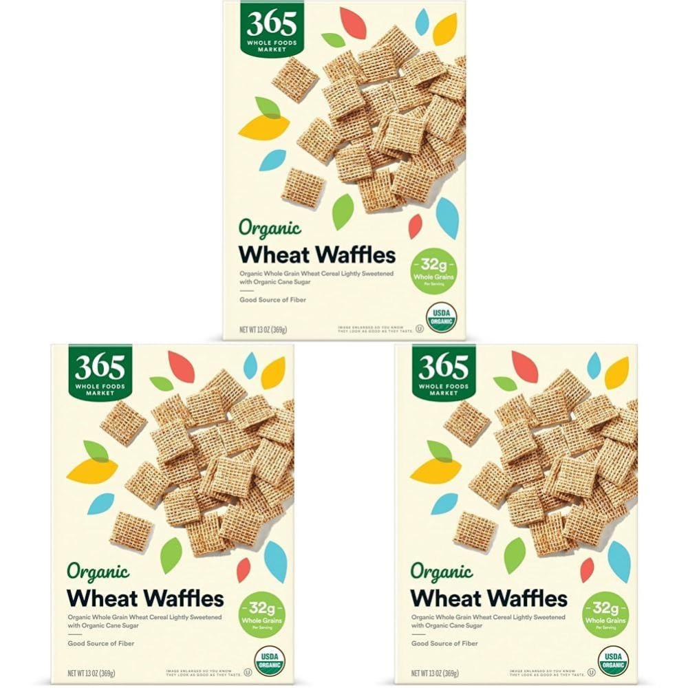 image:image365 by Whole Foods Market Organic Wheat Waffles Cereal 13 Ounce13 Ounce Pack of 3