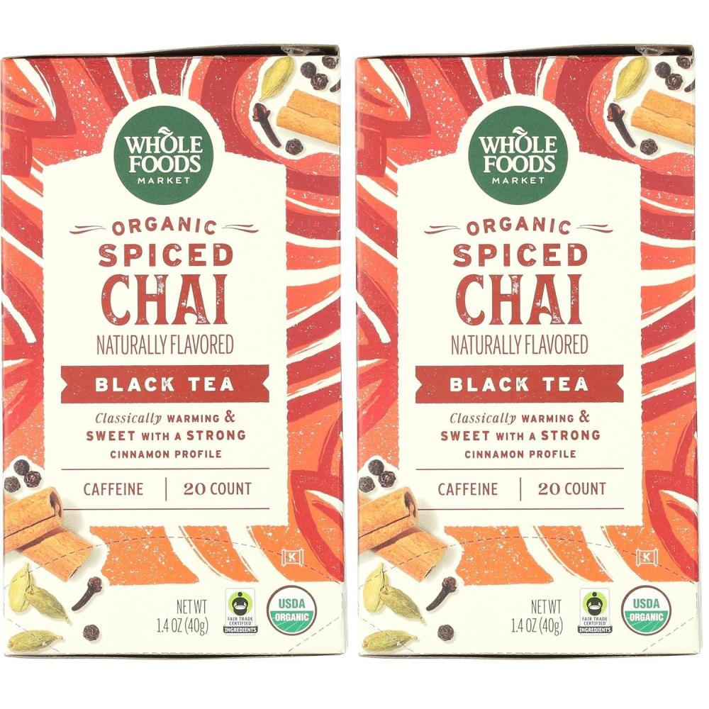image:imageWhole Foods Market Organic Spiced Chai Black Tea 20 Count20 CT Pack of 2