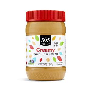 365 by Whole Foods Market, Creamy Peanut Butter Spread, No Stir, 16 Ounce(16 Ounce (Pack of 1))