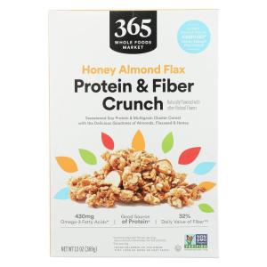 365 by Whole Foods Market, Honey Almond Flax Protein & Fiber Crunch Cereal, 13 Ounce(Honey Almond Flax)