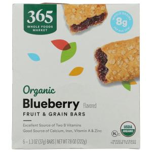 365 by Whole Foods Market, Organic Blueberry Cereal Bar 6 Count, 7.8 Ounce(Organic Blueberry)