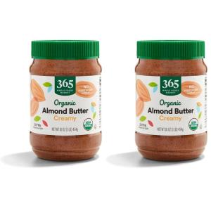 365 by Whole Foods Market, Organic Creamy Almond Butter, 16 Ounce(16 Ounce (Pack of 2))