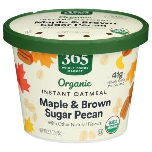 365 by Whole Foods Market, Organic Instant Oatmeal, Maple & Brown Sugar Pecan, 2.3 Ounce(2.3 Ounce (Pack of 1))