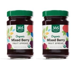 365 by Whole Foods Market, Organic Mixed Berry Fruit Spread, 17 Ounce(1.06 Pound (Pack of 2))