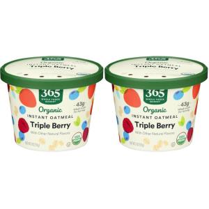 365 by Whole Foods Market, Organic Triple Berry Instant Oatmeal, Single Serve, 2 Ounce(2 Ounce (Pack of 2))