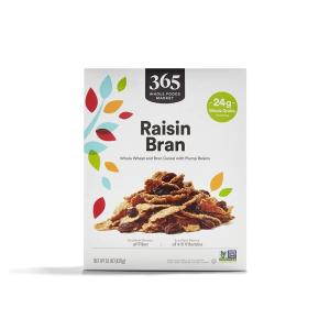 365 by Whole Foods Market, Raisin Bran Cereal, Vegan, Low-Fat, 15 Ounce(15 Ounce (Pack of 1))
