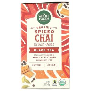 Whole Foods Market, Organic Spiced Chai Black Tea, 20 Count(20 CT)