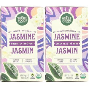 Whole Foods Market, Tea Green Jasmine Organic, 20 Count(20 CT (Pack of 2))