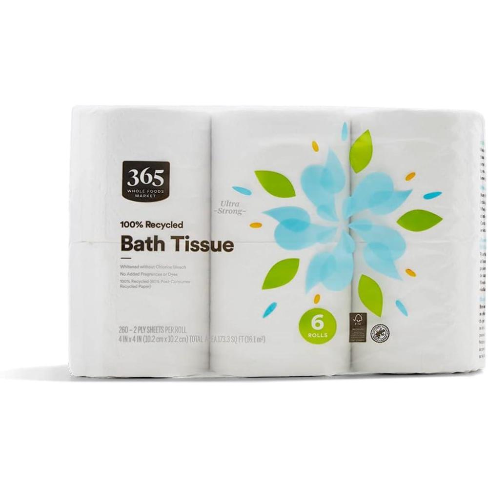 image:image365 by Whole Foods Market 100 Recycled Bath Tissue UltraStrong 260 Sheets per Roll 6 Count6 Count Pack of 1