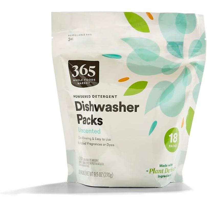 image:image365 by Whole Foods Market Powdered Detergent Dishwasher Packs Unscented 18 Count