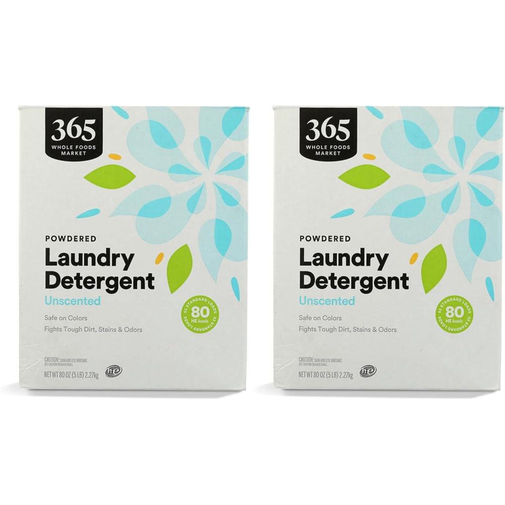 image:image365 by Whole Foods Market Powdered Laundry Detergent Unscented 80 HE Loads 80 Ounce5 Pound Pack of 2