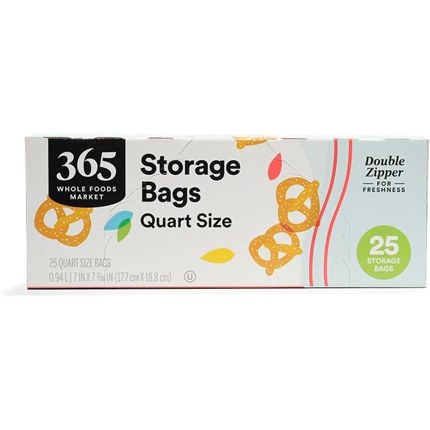 image:image365 by Whole Foods Market Quart Size Storage Bags Double Zipper 25 Count25 Count Pack of 1