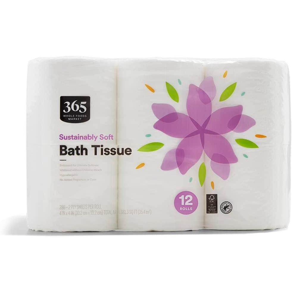 image:image365 by Whole Foods Market Sustainably Soft Bath Tissue Hypoallergenic 286 Sheets per Roll 12 Count