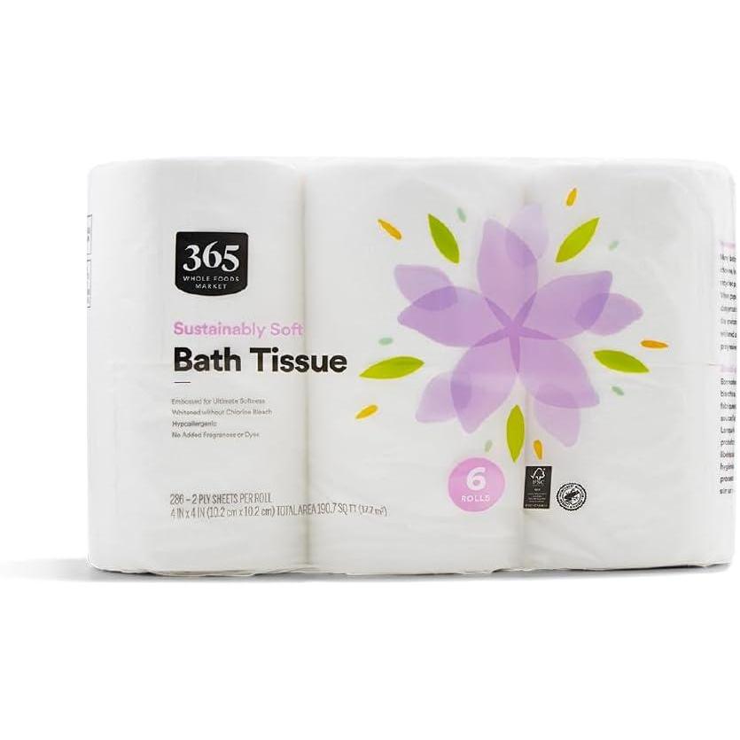 image:image365 by Whole Foods Market Sustainably Soft Bath Tissue Hypoallergenic 286 Sheets per Roll 6 Count6 Count Pack of 1
