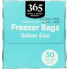 365 by Whole Foods Market, Gallon Size Freezer Bags, Double Zipper, 30 Count(30 Count (Pack of 1))
