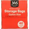 365 by Whole Foods Market, Gallon Size Storage Bags, Double Zipper, 40 Count(40 Count (Pack of 1))