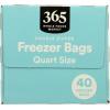365 by Whole Foods Market, Quart Size Freezer Bags, Double Zipper, 40 Count(40 Count (Pack of 1))