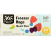 365 by Whole Foods Market, Quart Size Freezer Bags, Double Zipper, 40 Count(40 Count (Pack of 1))
