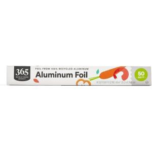365 by Whole Foods Market, Aluminum Foil, 100 % Recycled, 50 Sq Ft
